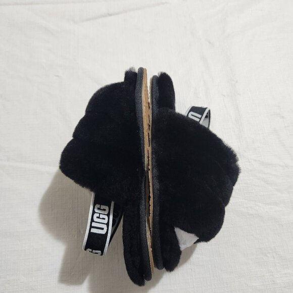 UGG Slippers Fluff Yeah Toddler Size 12  Fuzzy Black House Shoes - Picture 5 of 9